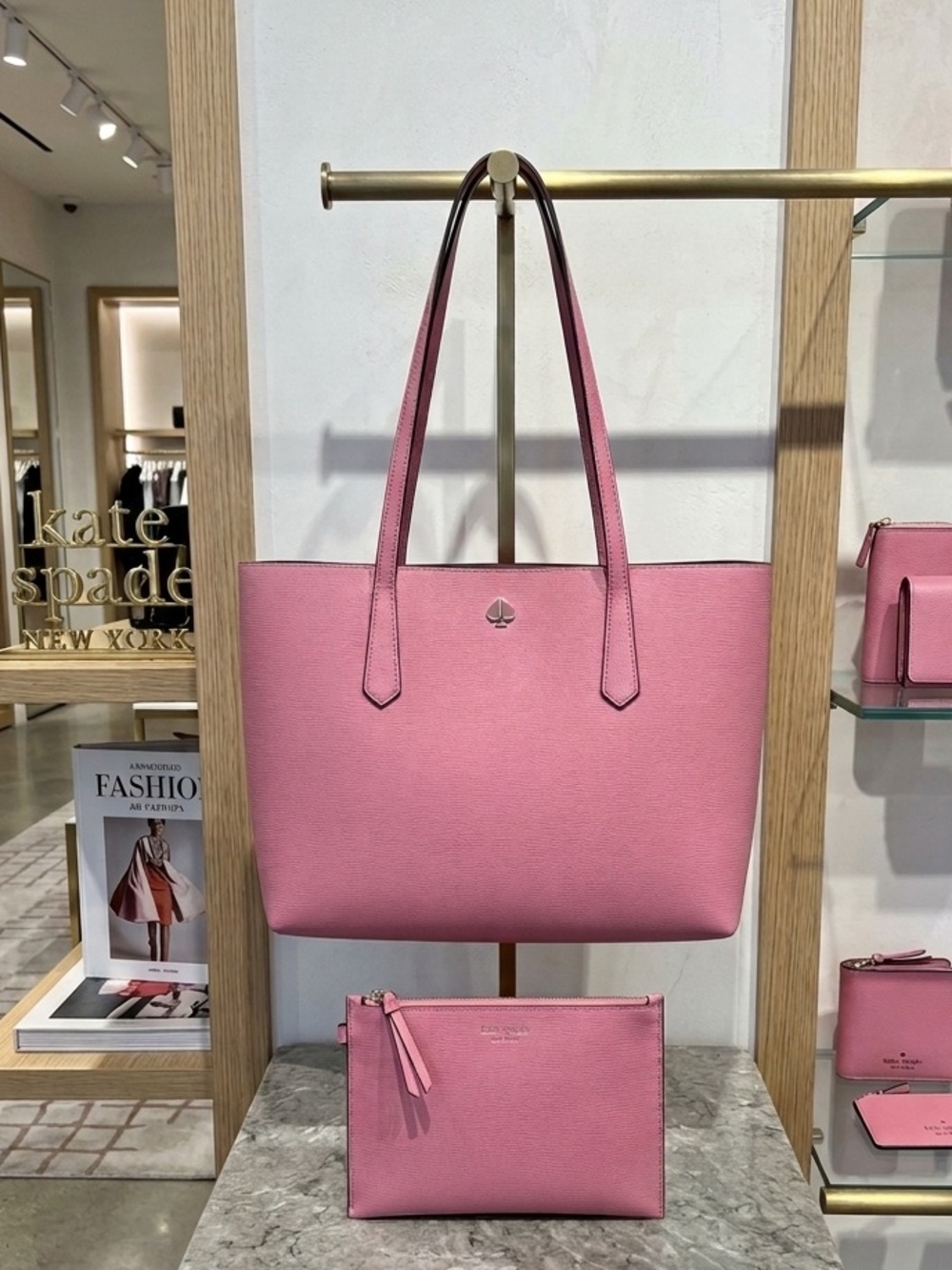 Kate Spade Molly Pink Leather Tote with Wristlet